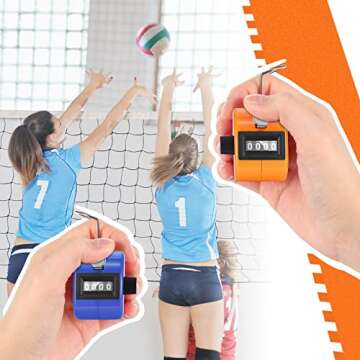 Kathfly 16 Pcs Handheld Clicker Counter 4 Digit Mechanical Tally Counter Assorted Color Pitch Palm for Counting Numbers Knitting Coaching Golf Lap Fishing School Sports Event(Multicolor)