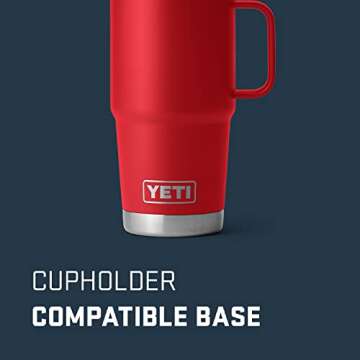 YETI Rambler 20 oz Travel Mug, Stainless Steel, Vacuum Insulated with Stronghold Lid, Rescue Red