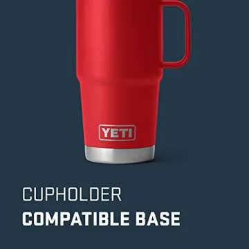 YETI Rambler 20 oz Travel Mug, Stainless Steel, Vacuum Insulated with Stronghold Lid, Rescue Red