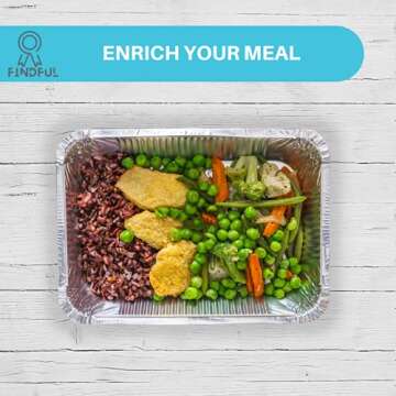 Aluminum Pans with Lids (50-Pack, 8.5"×6") 2.25 LB Capacity Foil Food Containers with Lids - 50 Pans and 50 Cardboard Covers - Disposable Tin Foil Pans - for Baking, Meal Prep and Freezer, Takeout