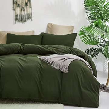 Houseri Olive Green Comforter Set King - Luxe Bedding Set for All Ages