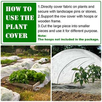 Plant Covers Freeze Protection, 10ft×33ft Reusable Rectangle Frost Protection Floating Row Cover Plant Blanket Garden Winterize Cover for Cold Weather Snow