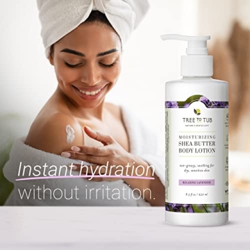 Tree to Tub Lavender Shea Butter Body Lotion for Sensitive Skin