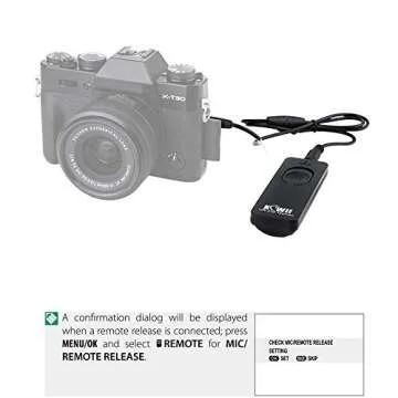 Kiwifotos RR-100 Remote Shutter Release Cord for Fuji Fujifilm X-T5 X-T4 X-T3 X-T2 X-T30 X-T20 X-M5 X100VI X100V X100F X100T X-PRO3 PRO2 X-T100 X-H1 X-H2 X-H2S GFX100SII GFX100 GFX 50S 50R X-A5 & More
