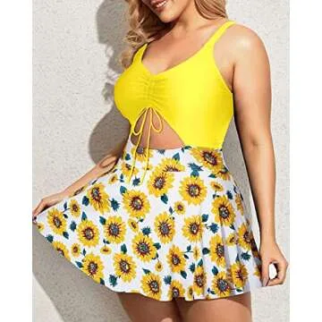 Stylish Plus Size Swimdress for Ladies - Yonique