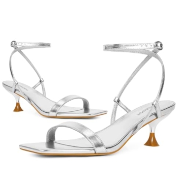 Modatope Metallic Heeled Sandals for Women - Elegant Comfort