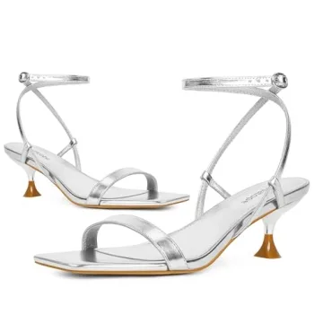 Modatope Metallic Heeled Sandals for Women - Elegant Comfort
