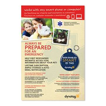 Dynotag Pet ID Smart Tag with Lifetime Recovery Service