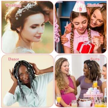 Lucomb 220 Pcs Silver Hair Jewelry for Braids, Loc Jewelry for Hair Dreadlock, Hair Charms for Women, Metal Silver Braids Rings Cuffs Clips for Dreadlock Accessories Hair Braids Jewelry Decorations