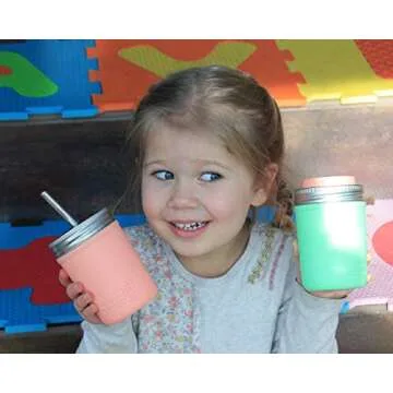 Mason Jar Lifestyle 8oz Silicone Sleeves - 2 Pack for Safety