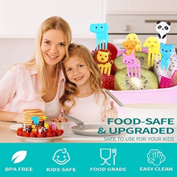 FATLODA 156PCS Fun Animal Food Picks for Kids Lunch