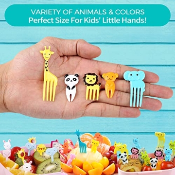 FATLODA 156PCS Fun Animal Food Picks for Kids Lunch