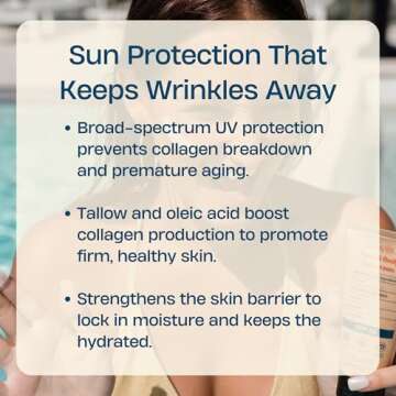 Sky and Sol Natural Mineral Sunscreen SPF 30 3 oz: Natural Tallow & Zinc Oxide, Reef Safe, Water Resistant, Fragrance-Free, Non-Greasy Formula for Face and Body