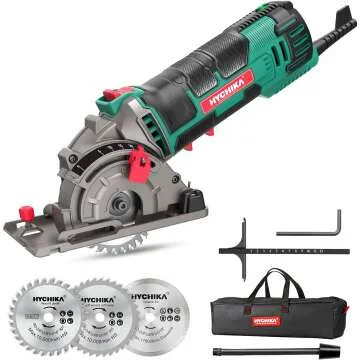 Compact HYCHIKA Mini Circular Saw with 3 Blades