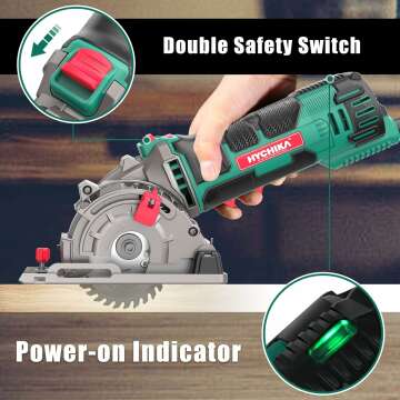 Compact HYCHIKA Mini Circular Saw with 3 Blades