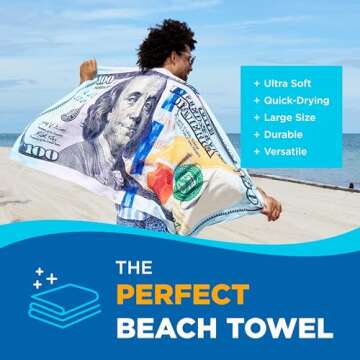 BEN KAUFMAN SALES CO Printed Beach Towel Set - Oversized Towel for Kids - Quick-Dry & Soft Cotton wi...