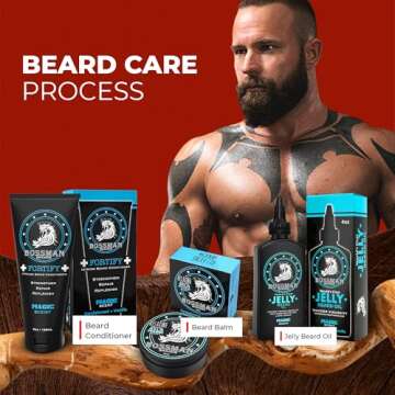 Bossman Essentials Beard Kit - Beard Oil Jelly, Fortifying Conditioner Cream, Beard Balm - Grooming ...