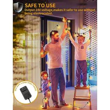 Yuusei Outdoor String Lights with Remote, 25Ft Dimmable LED Patio String Light with 12+1 Shatterproof G40 Bulbs, IP45 Waterproof Linkable Hanging Lights for Yard, Bistro, Porch,Cafe,2500K Warm White
