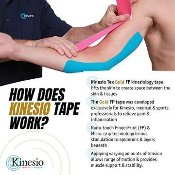 Kinesio Taping - Elastic Therapeutic Athletic Tape Tex Gold FP - Beige – 2 in. x 16.4 ft