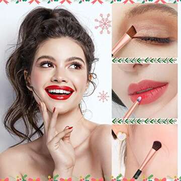 BESTOPE 18 Pcs Makeup Brushes Premium Synthetic Fan Foundation Powder Kabuki Brushes Concealers Eye Shadows Make Up Brushes Kit, Rose Gold