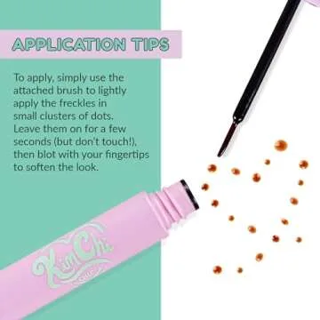 KimChi Chic Beauty Candy Girl Fake Freckle Pen, Natural-Looking and Fast-Drying Faux Freckles Face Makeup, Afternoon In The Flower Field Red-Brown Shade, 0.10 fl oz