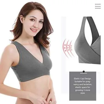 Sunzel Women's Cotton Spandex Seamless Sleep Bra for, MultiColor, Size Medium