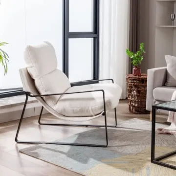 HEAH-YO Modern Lambswool Accent Chair for Small Spaces