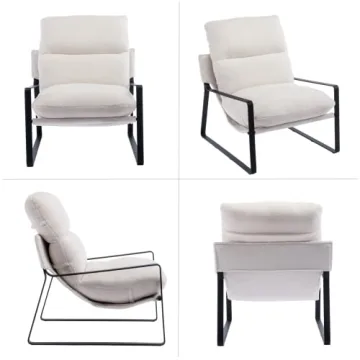 HEAH-YO Modern Lambswool Accent Chair for Small Spaces