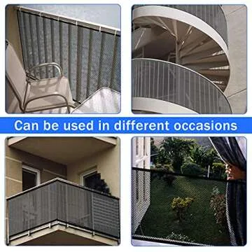 JIFTOK Baby Gate for Stairs, Banister Guard for Kids, Pets, Toys, 18 ft L x 2.66 ft H, Mesh Netting Safety Net for Balcony Rail Stair, Stairway Net Baby Safety Products for Indoor & Outdoor (Black)