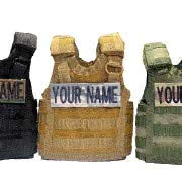 Black Tactical Deluxe Can Cooler with a Personalized Embroidered Name Tape