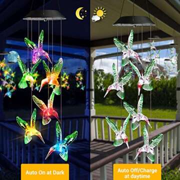 Toodour Solar Wind Chime Color Changing LED Gifts