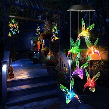 Toodour Solar Wind Chime Color Changing LED Gifts