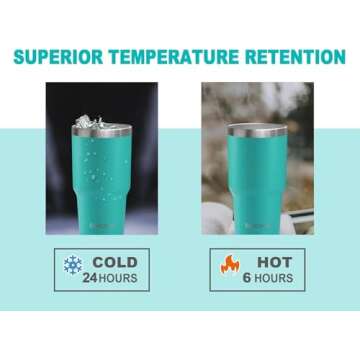 DLOCCOLD 20 oz Tumbler with Lid and Straw, 18/8 Stainless Steel Vacuum Insulated CoffeeTumbler,Insulated Travel Mug Water Cup with Leak-Proof Flip Lid,Metal Straw,Cleaning Brush & Gift Box