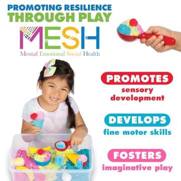 Creativity for Kids Sensory Bin: Ice Cream Shop Playset - Toddler Learning Toys for Kids Ages 3-4+, Kids Pretend Play Ice Cream Set, Kids Gifts for Girls and Boys, Medium