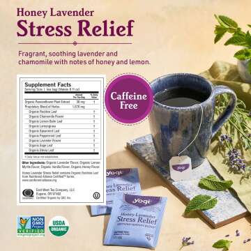 Yogi Tea Stress Relief Herbal Sampler - 6 Caffeine-Free Bags