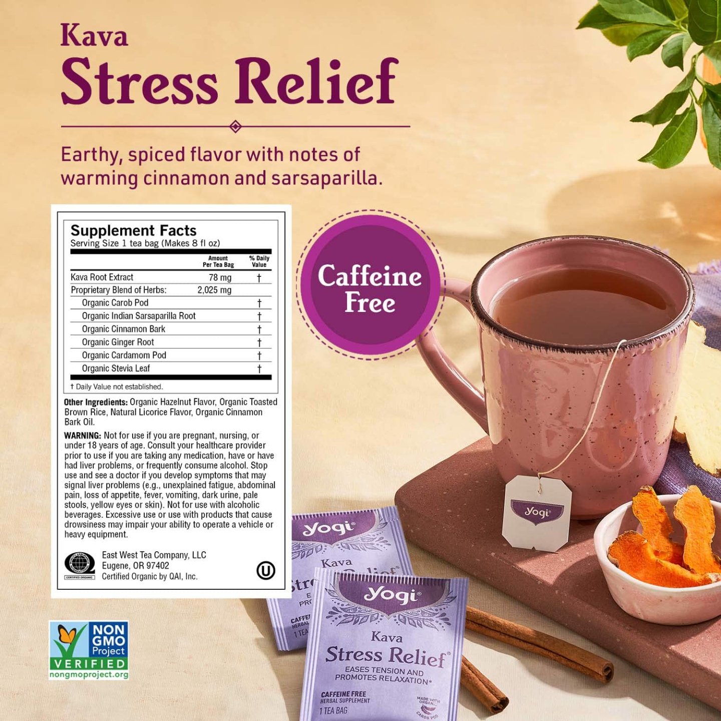 Yogi Tea Stress Relief Herbal Sampler - 6 Caffeine-Free Bags