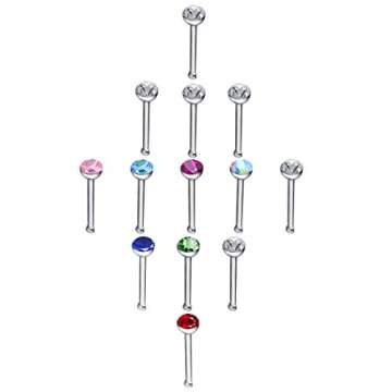 cnomg 120 pcs Stainless Steel Nose Rings - Hypoallergenic Jewelry