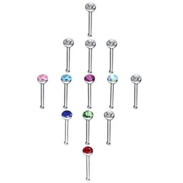 cnomg 120 pcs Stainless Steel Nose Rings - Hypoallergenic Jewelry