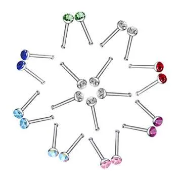cnomg 120 pcs Stainless Steel Nose Rings - Hypoallergenic Jewelry