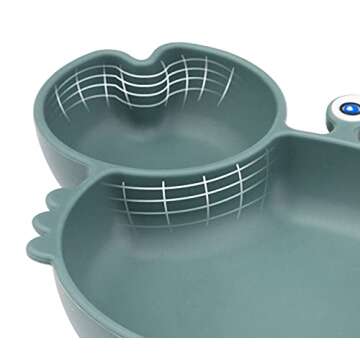 Lightening Corp Baby Plate Silicone Suction Toddler Plates, Divided Dishes for Toddler Kids, Self Feeding, BPA Free, Microwave and Dishwasher Safe, Green (SP-21)