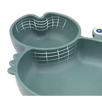 Lightening Corp Baby Plate Silicone Suction Toddler Plates, Divided Dishes for Toddler Kids, Self Feeding, BPA Free, Microwave and Dishwasher Safe, Green (SP-21)