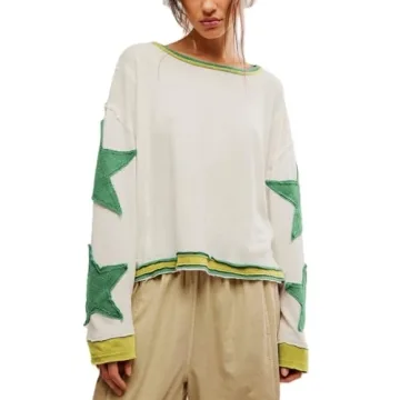 Chic Amiblvowa Star Graphic Oversized Sweatshirt for Stylish Comfort