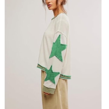Amiblvowa Star Graphic Oversized Sweatshirt for Women