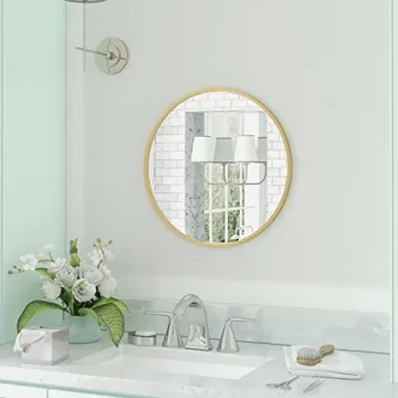 Gold Circle Wall Mirror 24" Round for Stylish Spaces