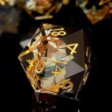 Haxtec DND Dice Set Sharp Edge Resin Dice & Dice Case, Colorful Polyhedral D&D Dice for Tabletop Gam...