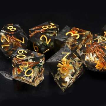 Haxtec DND Sharp Edge Resin Dice Set with Case
