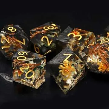 Haxtec DND Sharp Edge Resin Dice Set with Case