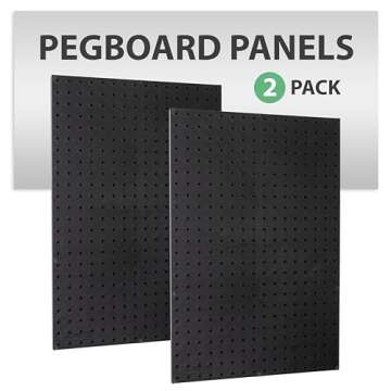 WallPeg Pegboard Wall Organizer Kit - (PK-5B) - 48" Wide - 2 Peg Board Panels & 36 Locking Peg Hooks...
