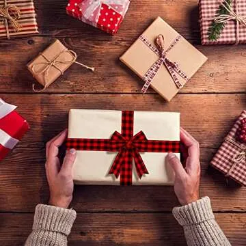 Deloky Buffalo Plaid Ribbon - 50 Yards of Crafting Bliss