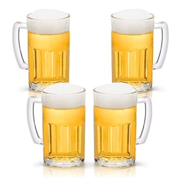 COKTIK 4 Pack Heavy Large Beer Glasses - 20 Ounce Classic Mug Set